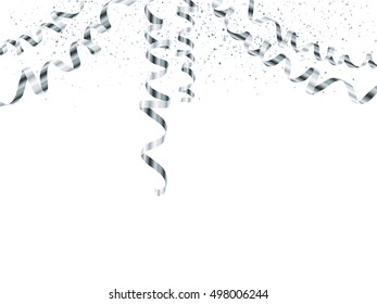 Vector silver serpentine garland isolated on white background