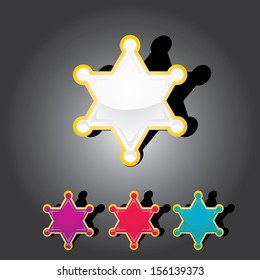 vector silver sheriff star isolated on background. Sheriff's badge star sign set