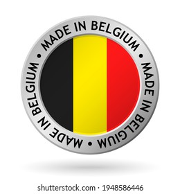 Vektorsilberzeichen mit Flagge des Belgiums und Zeichen auf Belgium