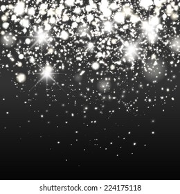 Vector Silver Sparkle Glitter Background. Sparkling Flow Background.