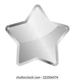 vector of silver star glossy with silver frame