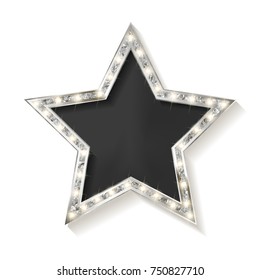 vector silver star on the white background. Vector illustration