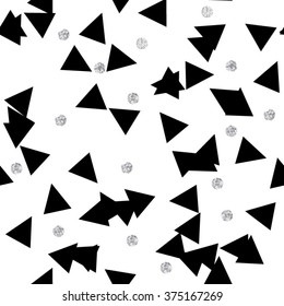 Vector silver triangle pattern. Geometric color background