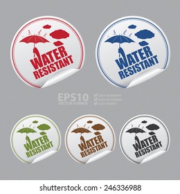 Vector : Silver Water Resistant Sticker, Icon, Badge, Sign or Label