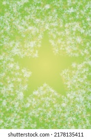 Vector Silver White Glowing Star Confetti on Green Gradient Background. Bokeh Texture. Abstract Magic Starry Pattern. Glitter Shiny Particles Explosion. Summer Glowing Poster. Christmass Design.
