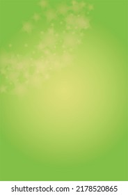 Vector Silver White Glowing Star Confetti on Green Gradient Background. Bokeh Texture. Abstract Magic Starry Pattern. Glitter Shiny Particles Explosion. Summer Glowing Poster. Christmass Design.