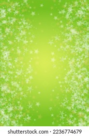 Vector Silver White Glowing Star Confetti on Green Gradient Background. Bokeh Texture. Abstract Magic Starry Pattern. Glitter Shiny Particles Explosion. Summer Glowing Poster. Christmass Design.