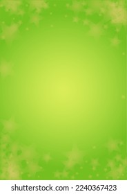 Vector Silver White Glowing Star Confetti on Green Gradient Background. Bokeh Texture. Abstract Magic Starry Pattern. Glitter Shiny Particles Explosion. Summer Glowing Poster. Christmass Design.