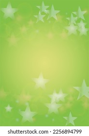 Vector Silver White Glowing Star Confetti on Green Gradient Background. Bokeh Texture. Abstract Magic Starry Pattern. Glitter Shiny Particles Explosion. Summer Glowing Poster. Christmass Design.