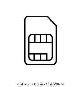 Vector sim card icon. Flat icon chip card symbol