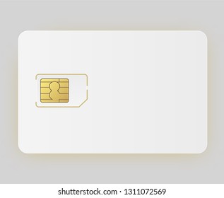 Vector Sim Mobile Cellular Phone Sim Card Chip Isolated on Background. Vector illustration 10 eps.