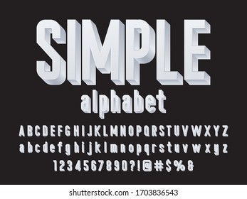 Vector of simple 3D alphabet design