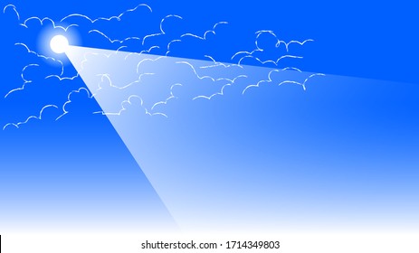 Vector Simple about Blue Sky, Cloud and Sunshine.