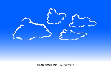 Vector Simple about Blue Sky, Clouds.