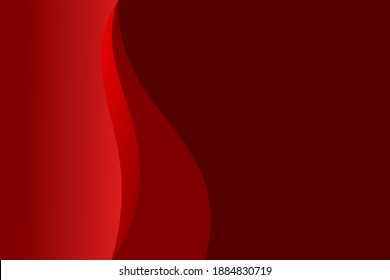 Vector simple abstract background - modern concept of red paper art style. Abstract background with curved pattern. cut paper style background. Wavy contour pattern background. Banner.
