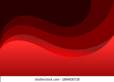Vector simple abstract background - modern concept of red paper art style. Abstract background with curved pattern. cut paper style background. Wavy contour pattern background. Banner.