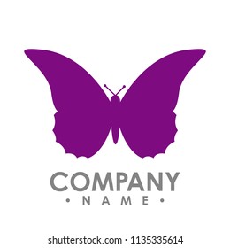 Vector simple abstract butterfly. Butterfly icon vector isolated on white background.