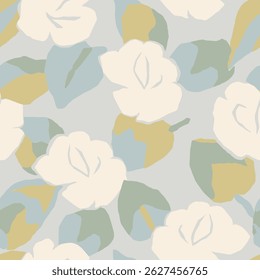 Vector simple abstract floral seamless pattern digital artwork