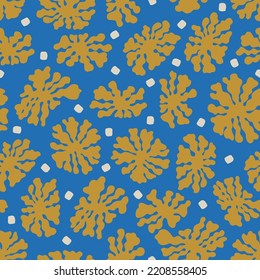 Vector simple and abstract flower illustration seamless repeat pattern