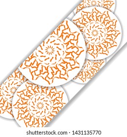 vector of simple abstract mandala background template with modern design, elegant and beauty with orange and white colors, eps 10