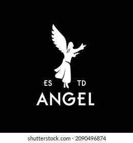 vector simple angel minimalist ,gabriel pray logo Perfect for any brand	