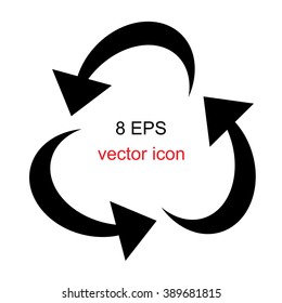 Vector simple arrow recycle sign isolated