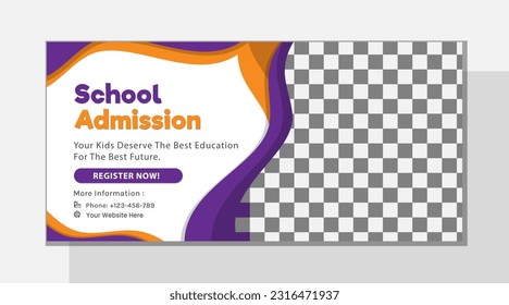 Vector simple  back to school banners set with photo best for social media cover and web template