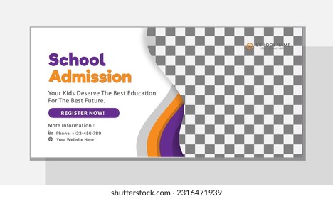 Vector simple  back to school banners set with photo best for social media cover and web template