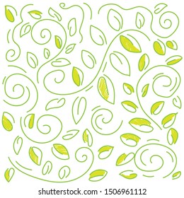 vector simple background created with green spring undefined vines.