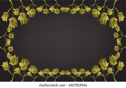 vector of simple background template with modern design and flower motif in gold colors.