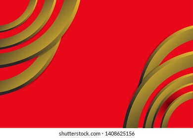 vector of simple background template with modern design in gold and red colors. Eps 10.