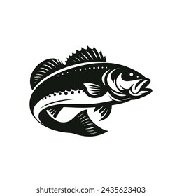 Vektor einfache Bass Fisch Logo Silhouette in Vektor-Symbol Illustration