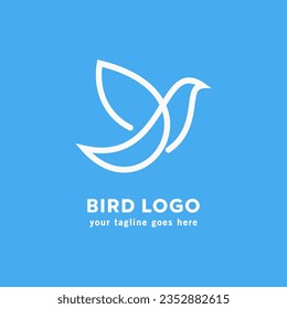 Vector simple Bird fly logo minimalist trendy