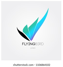 Vector simple bird illustration for logo design.