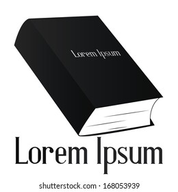 A Vector Simple Black Book Icon Isolated