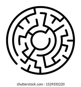 Vector Simple Black Maze Circle Simple Stock Vector (Royalty Free ...