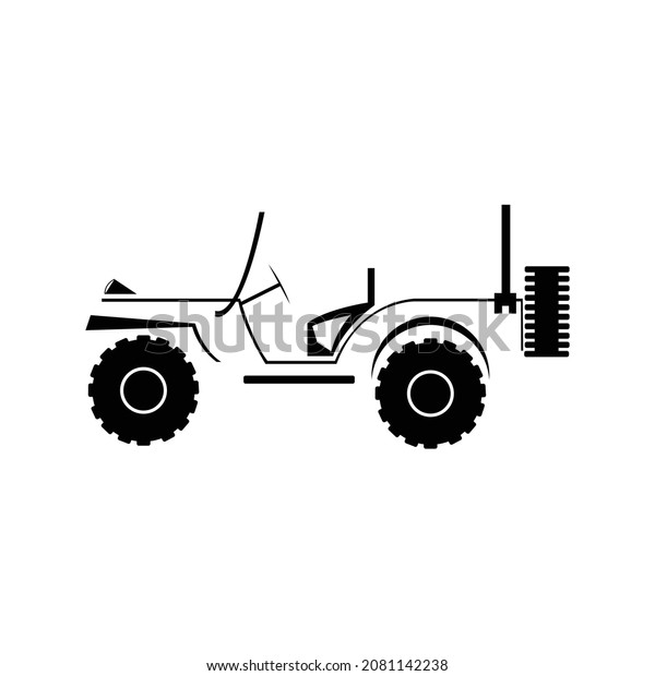 Vector Simple Black Minimalist Jeep Car Stock Vector (Royalty Free ...