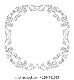 Vector simple black ornamental decorative frame. Vintage scrolls and frame. Vector frame with place for text. For invitation, greeting, wedding, menu list. Vector illustration.