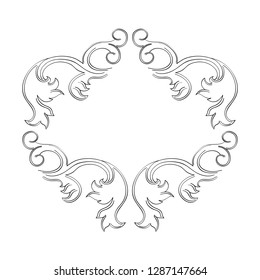 Vector simple black ornamental decorative frame. Vintage scrolls and frame. Vector frame with place for text. For invitation, greeting, wedding, menu list. Vector illustration.