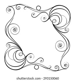 Vector simple black ornamental decorative frame