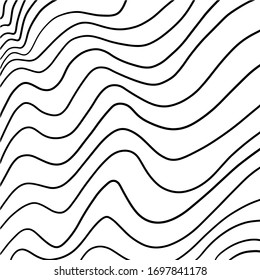 vector simple black waves on white background 