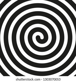 Vector simple black and white background. Spiral in retro pop art style. Eps 10