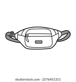 vector of simple black and white sling bag