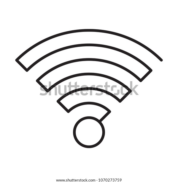 Vector Simple Black Wifi Icon Made Stock Vector Royalty Free