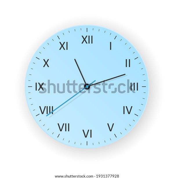 Vector Simple Blue Real Clock Stock Vector (Royalty Free) 1931377928 ...