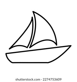 vector simple boat illustration on white background