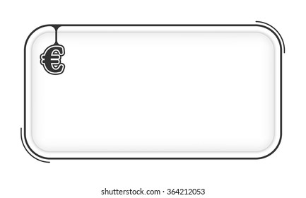 Vector simple box to fill your text and euro symbol