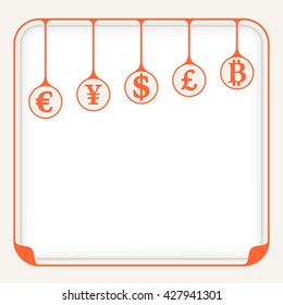 Vector simple box to fill your text and different currencies