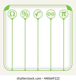 Vector simple box to fill your text and different math symbols