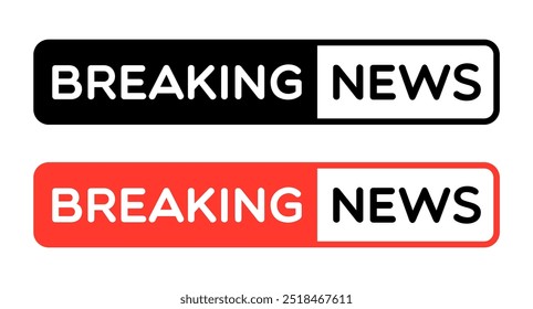 Vector Simple Breaking News Labels